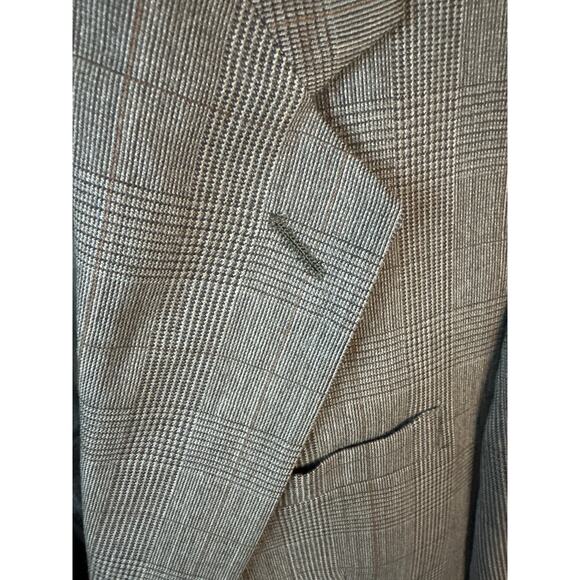 Kuppenheimer 100% wool blazer olive with faint burgundy lines, men’s 44R - Picture 6 of 8